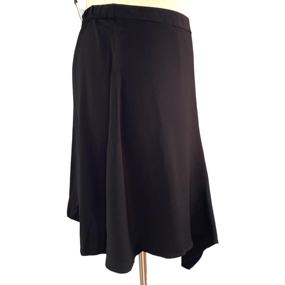 ELOQUII Black Asymmetric Handkerchief Midi Skirt NWT SZ 18 SZ 20 - Picture 2 of 6